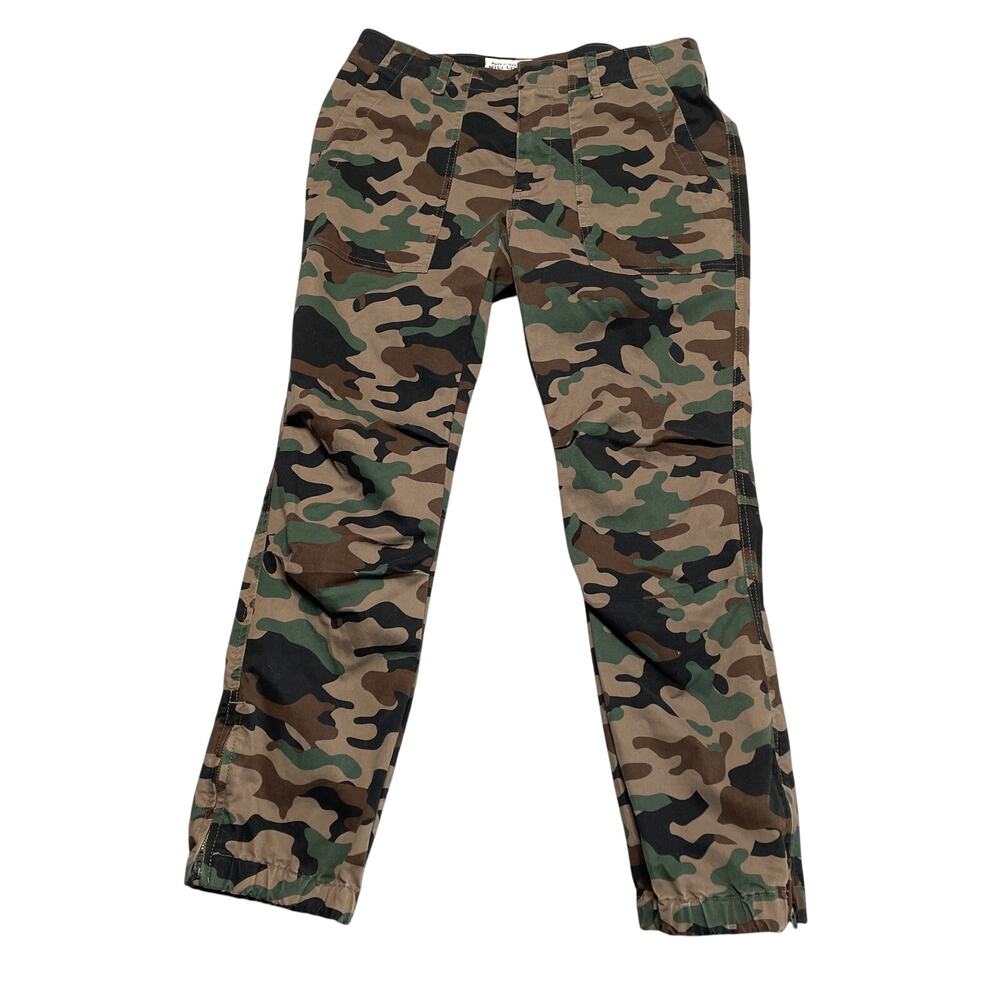 Nili Lotan Pants Womens 2 Camo Brown Utility Jogger Ankle Zip Classic Casual